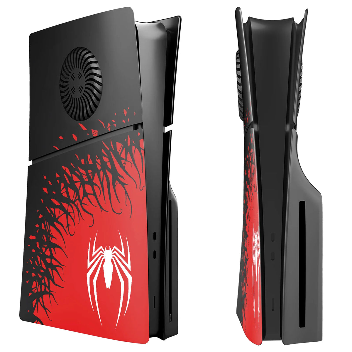 Premium ABS Replace Shell Cover Hard Case Faceplate W/ Cooling Vents For PS5 Slim Playstation 5 Slim Disc Edition Spider Style