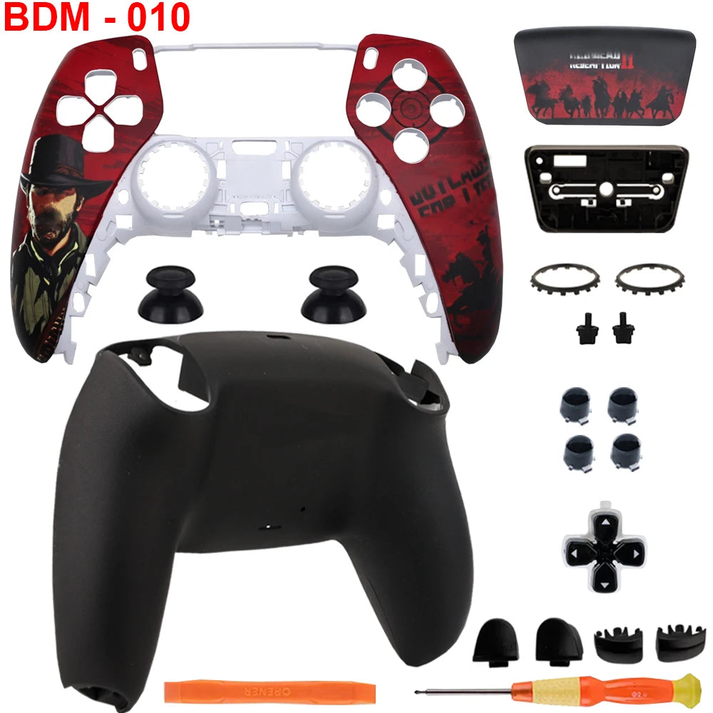 For PS5 Controller Custom Full Shell Replacement Kit with Touchpad Buttons & Tools BDM-010/020/030/040/050 Housing DIY Mod Parts